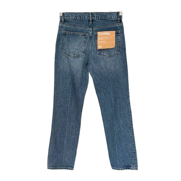 Reformation Cynthia Mid Rise Straight Rigid Chesapeake Wash Jeans 25 NEW Denim - Picture 2 of 8